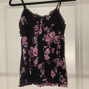 Forever 21 Black and Purple Flowy Tank